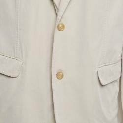 Pre Owned Burberry Beige Twill Regular Fit Blazer 4XL