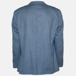 مملوكة مسبقًا بليزر بربري عادي النمط أزرق هيرينغبون مقاس كبير جداً جداً جداً جداً