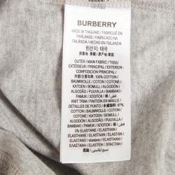 Pre Owned Burberry Grey Printed Jersey Short Sleeve T-Shirt L