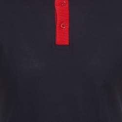 Pre Owned Burberry Navy Blue Cotton Pique Short Sleeve T-Shirt M 