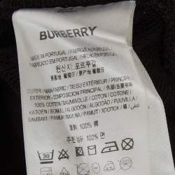 Pre Owned Burberry Black Logo Appliqué Cotton Knit Joggers M