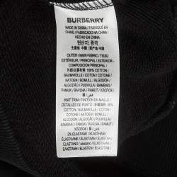 Pre Owned Burberry Black Logo Embossed Cotton Knit Sweatshirt XL