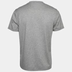 Pre Owned Burberry Grey Jersey Embroidered Logo Short Sleeve T-Shirt M