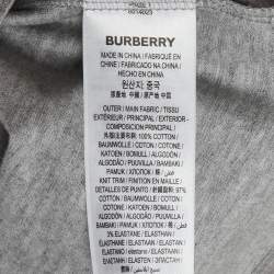 Pre Owned Burberry Grey Jersey Embroidered Logo Short Sleeve T-Shirt M