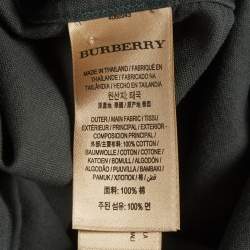 Pre Owned Burberry Green Logo Embroidered Cotton Button Down Shirt XL