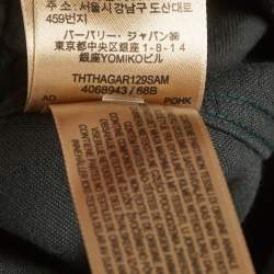 Pre Owned Burberry Green Logo Embroidered Cotton Button Down Shirt XL