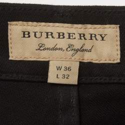 مملوكة مسبقًا Burberry Black Stretch Denim Straight Fit Jeans L/Waist 36"
