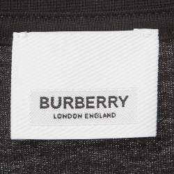 Pre Owned Burberry Black Logo Embroidered Jersey Crewneck T-Shirt L