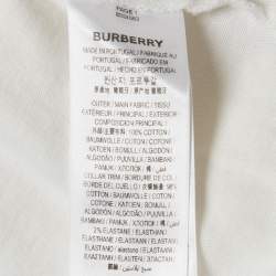 Pre Owned Burberry Cream Embroidered Logo Jersey Short Sleeve T-Shirt XXL 