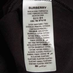 Pre Owned Burberry Black Logo & Horseferry Print Cotton Oversized T-Shirts S
