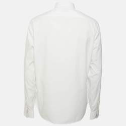 Pre Owned Burberry White Stretch Cotton Long Sleeve Shirt L