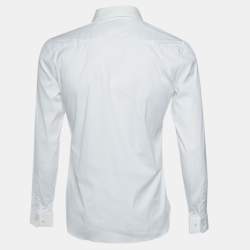 Pre Owned Burberry White Cotton Blend Seaford Slim Fit Shirt S
