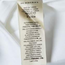 Pre Owned Burberry White Cotton Blend Seaford Slim Fit Shirt S