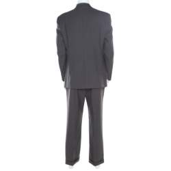 Burberrys Grey Patterned Wool Suit XL