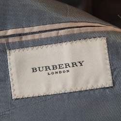 Burberry Grey Melange Wool Tailored Blazer L