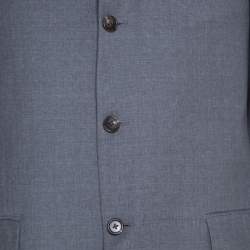 Burberry Grey Melange Wool Tailored Blazer L