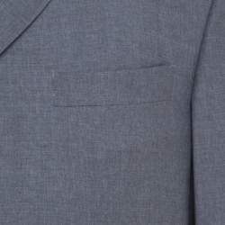 Burberry Grey Melange Wool Tailored Blazer L