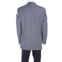 Burberry Grey Melange Wool Tailored Blazer L