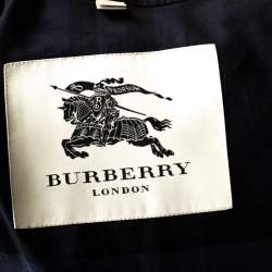 Pre Owned Burberry Black Cotton Gabardine Trench Coat L