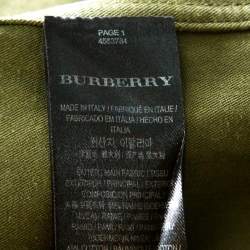 Pre Owned Burberry Safari Green Short Sleeve Button Front Shirt M 