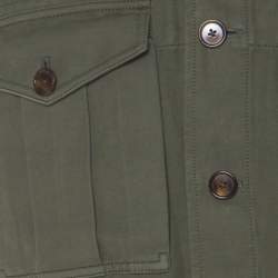 Pre Owned Burberry Safari Green Short Sleeve Button Front Shirt M 