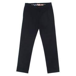 Burberry Black Cotton Straight Legged Chinos M