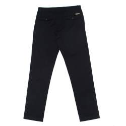 Burberry Black Cotton Straight Legged Chinos M