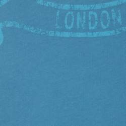 مملوكة مسبقًا تي شيرت بربري رقبة V قطن طباعة ملون أزرق أكوا S