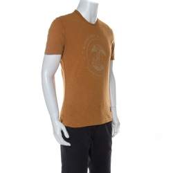 Burberry Brit Mustard Yellow Pigment Dyed Cotton Printed Crew Neck T-Shirt M