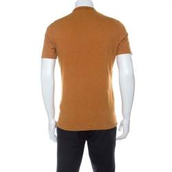 Burberry Brit Mustard Yellow Pigment Dyed Cotton Printed Crew Neck T-Shirt M