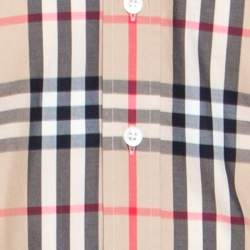 مملوكة مسبقًا قميص بربري لندن أزرار أمامية أكمام طويلة كاروهات نوفا بيج M