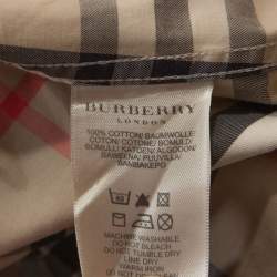 مملوكة مسبقًا قميص بربري لندن أزرار أمامية أكمام طويلة كاروهات نوفا بيج M