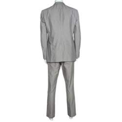 Burberry Grey Cotton Knit Regular Fit Suit XXL