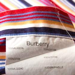 Burberry Multicolor Striped Cotton Button Down Short Sleeve Shirt XXL