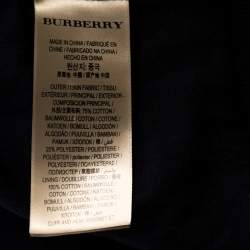 Burberry Midnight Blue Cotton Zip Front Hooded Sweatshirt L