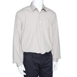 مملوكة مسبقًا قميص بربري بريت تفاصيل كاروهات نوفا قطن بيج فاتح XXXL