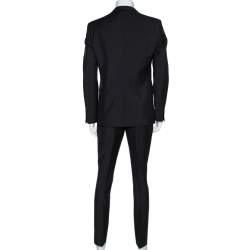 Pre Owned Burberry Black Mohair Wool Tailored Suit L