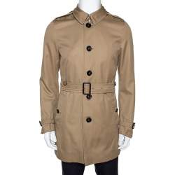 Pre Owned Burberry Camel Beige Cotton Belted Britton Trench Coat M