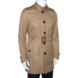 Pre Owned Burberry Camel Beige Cotton Belted Britton Trench Coat M