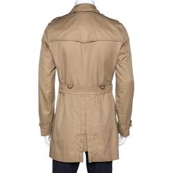 Pre Owned Burberry Camel Beige Cotton Belted Britton Trench Coat M