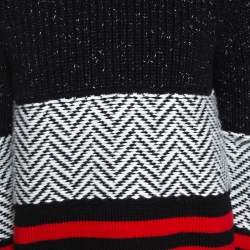 Burberry Tricolor Contrast Striped Knit Turtleneck Sweater M