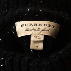 Burberry Tricolor Contrast Striped Knit Turtleneck Sweater M