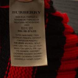 Burberry Tricolor Contrast Striped Knit Turtleneck Sweater M