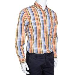 مملوكة مسبقًا Burberry Multicolor Checked Cotton Button Down Long Sleeve Shirt S