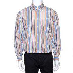Burberry Multicolor Striped Cotton Button Down Long Sleeve Shirt M Burberry  | TLC