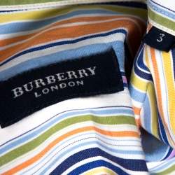 Burberry Multicolor Striped Cotton Button Down Long Sleeve Shirt M