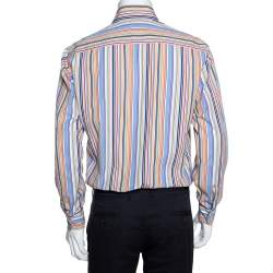 Burberry Multicolor Striped Cotton Button Down Long Sleeve Shirt M