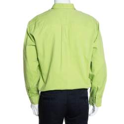 Burberry Vintage Green Cotton Long Sleeve Button Down Shirt L