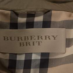 مملوكة مسبقًا معطف سيارة بربري بريت أزرار أمامية قطن كاكي M