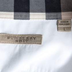 مملوكة مسبقًا Burberry Brit White Stretch Cotton Long Sleeve Button Front Shirt L